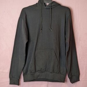 Boohoo Man Black Pullover Lounge Athleisure Hoodie in Black size Small